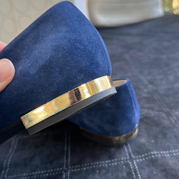 FRENCH SOLE fs/ny Women's 9.0 MADE IN ITALY  Pointed Toe Bow Detail Navy Suede - Picture 6 of 13